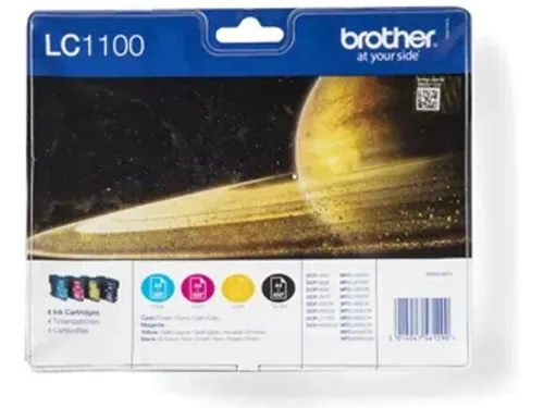 Brother LC1100 Tintenpatronen 4er Multipack für MFC-5490 CN - Tintenpatronen für brillante Druckergebnisse, 4er Set in Cyan, Gelb, Magenta und Schwarz, ideal für Brother Drucker.
