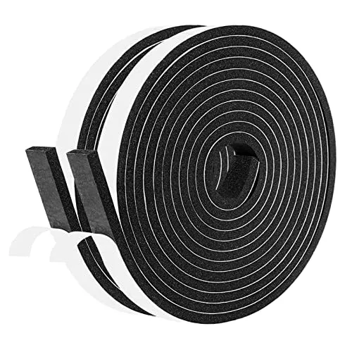 fowong 8m Dichtungsband für Türen Fenster 12mm (B) x6mm(D) Schwarzes selbstklebendes Schaumstoffband Türdichtungen Gummidichtung für kochfeld Anti-Kollision Gegen warme kalte Zugluft und Lärm