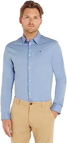 Tommy Jeans Herren Hemd TJM Original Langarm, Blau (Lavender Lustre)