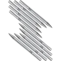 10x Kugelschreiber Hochwertig Druckmechanismus 13,7cm Silber Aluminium blaue Tinte Schreibgerät Werbeartikel Schreibset