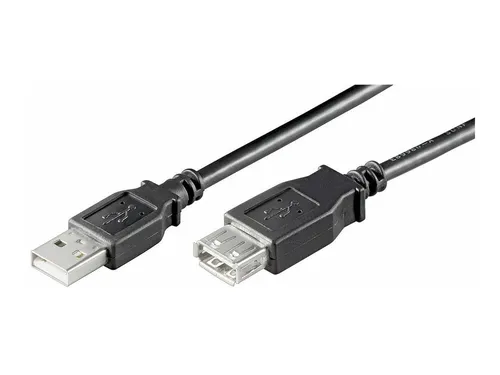 USB2.0 Verlängerung A-A 1,8m M-F Schwarz - Hi-Speed Kabel - USB-Kabel & Adapter, ideal für die Verlängerung von USB-Verbindungen mit einer hohen Datenübertragungsrate von bis zu 480 Mbps.