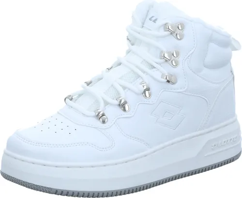 Sneaker LOTTO Gr. 38 - Sportlich mit Metal-Hooks - Damen Wintersneaker von Lotto in Weiß und Leuchtendes Grau, ideal für kalte Tage. Komfortable Schnürung mit Metallhaken und weiches Kuschelfutter bieten Wärme und Stil.