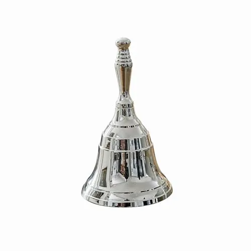 Loberon Glocke Baron, schöner Klang, klassisches Weihnachtsglöckchen, nostalgischer Charme, Dekoobjekt, Weihnachten, Weihnachtsdeko, Messing, Silber