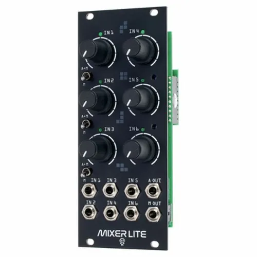 Erica Synths Drum Mixer Lite - Eurorack-Modul für Synthesizer & Soundmodule; 6-Kanal Mixer mit vactrol-basiertem Kompressor für professionellen Sound und flexiblem Routing.