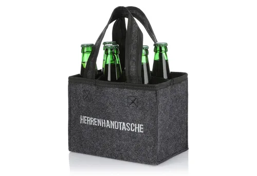 Nordstern Flaschenträger Herrenhandtasche aus Filz mit 6 Fächern - 20 x 16 cm (1-St)