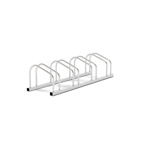 Toboli Fahrradständer für 4 Fahrräder 105x32x26cm aus verzinktem Stahl für drinnen und draußen geeignet für Boden- und Wandmontage Reihenparker Fahrradbügel