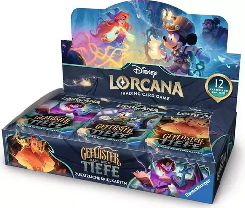 Disney Lorcana Geflüster aus der Tiefe Display (24 Booster) Deutsch - Sammelkarten: 24 Booster-Packs für spannende Spielerlebnisse und individuelle Deck-Optimierung mit 288 Karten.