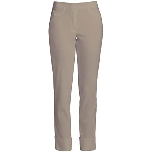 Robell Style BELLA09-7/8 Stoffhose Damen high Waist - Damenhose Power Stretch - Bengaline Stoff Hose mit Aufschlag und Gesäßtaschen - Bitte eine Größe Kleiner bestellen