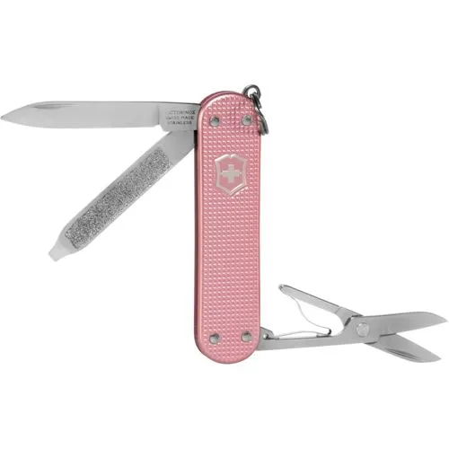 Victorinox Universalmesser Classic SD Alox Cotton Candy - Taschenmesser mit 7 Funktionen, stylisches Design in Cotton Candy und ideal für Outdoor-Abenteuer oder den Alltag.