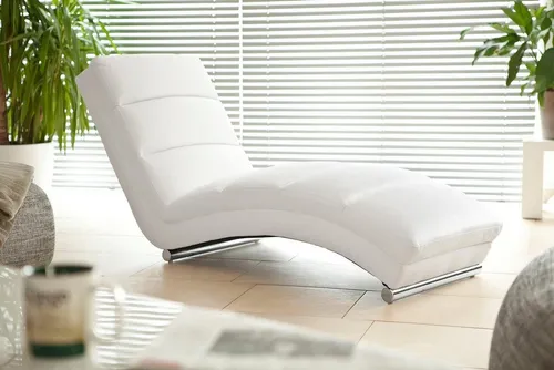 SalesFever Relaxliege - Kunstleder-Optik Weiß - 379929 - Liegen, stilvolle Relaxliege in eleganter Kunstleder-Optik, ideal für entspannende Momente in Ihrem Zuhause.