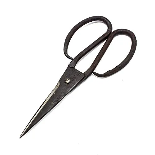 Vehi Mercatus Handgeschmiedete Schere – Mittelalterliche Lederschere mit 9 cm Klinge - Scheren, handgeschmiedet und ideal für kreative Projekte, bietet präzise Schnitte und ein einzigartiges, rustikales Design.