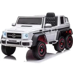 Mercedes G63 6X6 AMG Kinder Elektroauto 12V - Elektrofahrzeug für Kinder mit 4x45W Motoren, Gummireifen und Ledersitz. Ideal für 1-4-Jährige, sichere 2,4G Fernbedienung und sanfter Start für unbeschwerten Fahrspaß.