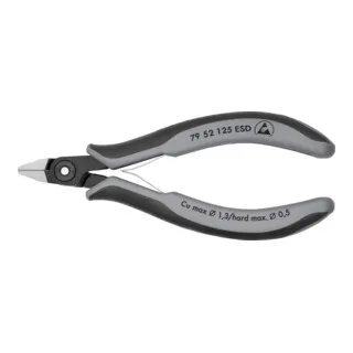 Knipex 79 52 125 ESD Seitenschneider 125mm - Präzisionsseitenschneider für Elektronik und Feinmechanik, mit elektrisch ableitenden Griffen und scharfen Schneiden für exakte Schnitte.