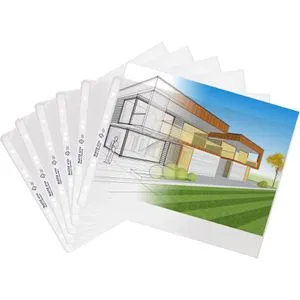 Leitz Prospekthülle A4 quer, PP, genarbt - Klarsichtfolien, dokumentenecht mit Daumenausschnitt für einfaches Öffnen und Einreißschutz – ideal für eine sichere Präsentation Ihrer Unterlagen.