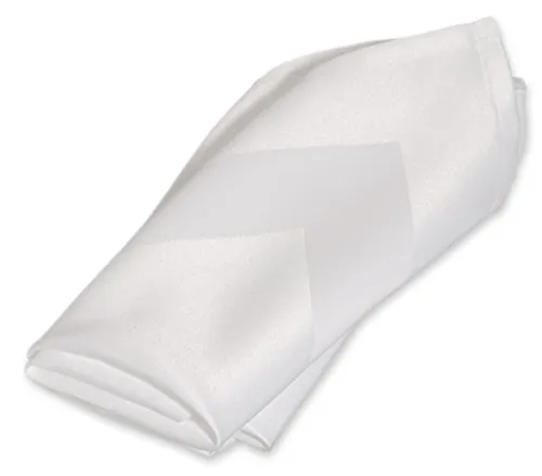 Tischdecke Mitteldecke oder 4er Set-Servietten weiß Serie elegant mit Atlaskante #1128 (30x30 cm 4er Set-Servietten)