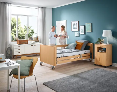 Pflegebett DALI 90x200 cm mit Holzhauben von Burmeier