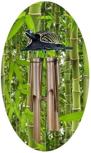Windspiel Bambus Feng Shui Klangspiel mit Schildkröte von Simandra