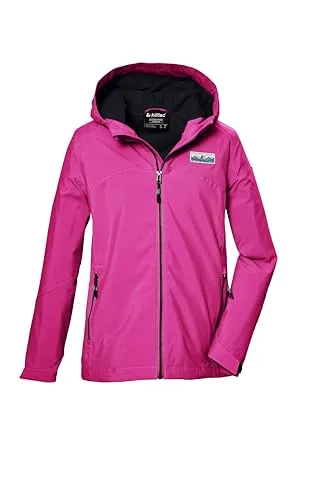 Killtec Funktionsjacke KOS 146 GRLS JCKT - Wasserdichte Mädchen Funktionsjacke, PFAS-frei imprägniert und ideal für Outdoor-Aktivitäten, Größe 176, sportlicher Stil in neonpink.