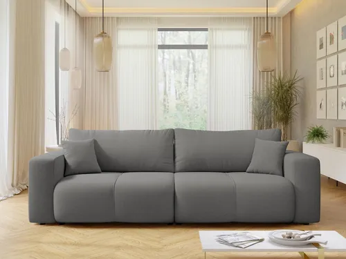 Mirjan24 Schlafsofa Grau - 3-Sitzer mit Schlaffunktion - Sofa für Wohnzimmer mit ausziehbarer Schlaffunktion und zwei praktischen Bettkästen für zusätzlichen Stauraum. Maße: 245x82x92 cm, ideal für Gästeübernachtungen.