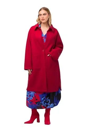 Ulla Popken Damen Sweatmantel Sweatjacke, rot, 50-52 - Funktionsjacke, bequem und stylisch für optimale Bewegungsfreiheit und Komfort im Alltag.