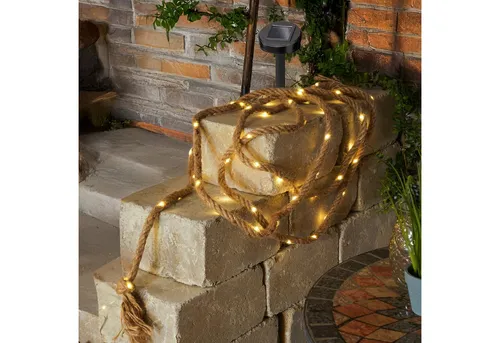 esotec Beleuchtetes Juteseil mit Solar Lichterkette 102164 von esotec