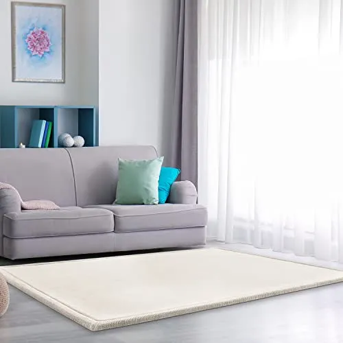 Paco Home Kinderteppich Creme 100x200 cm - Teppiche & Böden, strapazierfähiger Kinderteppich aus 100% Polyester, ideal für Fußbodenheizung und perfekt als Spiel- und Krabbelmatte geeignet.