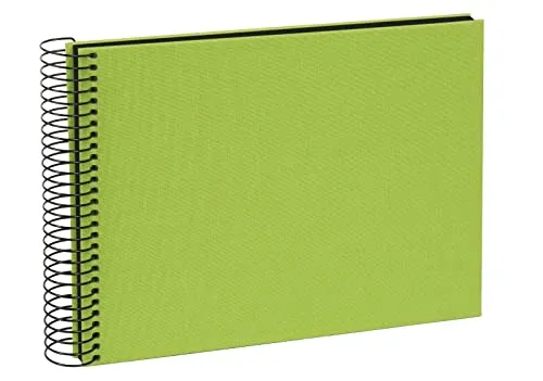 goldbuch 20962 Spiralalbum Bella Vista, Foto Album 24x 17cm, Fotoalbum mit 40 schwarze Seiten, Erinnerungsalbum aus Leinen, Fotobuch für Bilder und Fotos zum Einkleben, Grün