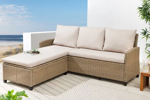 Riess-Ambiente Loungesofa MONACO 190cm - Wetterfestes Outdoor-Sofa für Garten und Terrasse, inklusive bequemer Kissen. Ideal zum Entspannen und Verweilen im Freien.