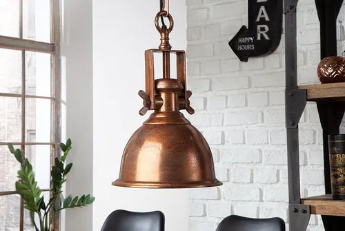 Riess-Ambiente Hängeleuchte INDUSTRIAL 45cm Kupfer geflammt - Stylische Hängelampe im angesagten Industrial Look, aus Metall gefertigt. Verstellbar in der Höhe und ideal für stimmungsvolle Beleuchtung in Wohnzimmer oder Esszimmer.
