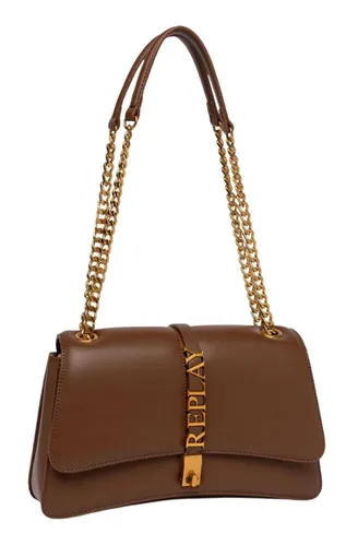 REPLAY Crossbody Bag Cambridge Brown - Damentasche für die Freizeit, verstellbar mit praktischer Kreditkartenfunktion und stilvollem Überschlagverschluss.