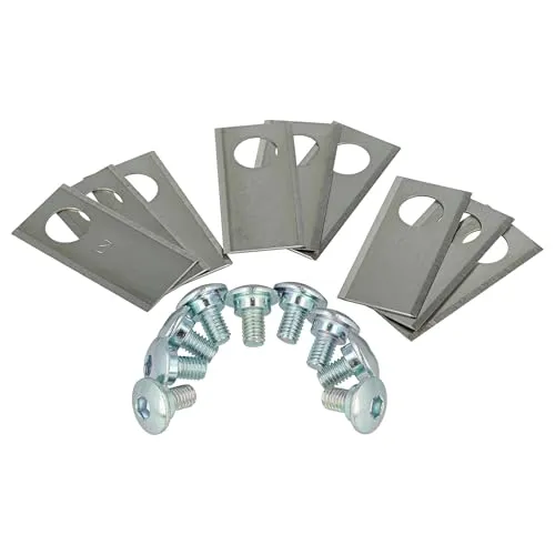 vhbw 9X Ersatz-Messer kompatibel mit Honda Miimo 310, 520, 3000 Rasenmäher - Ersatzklinge, Silber, Stahl