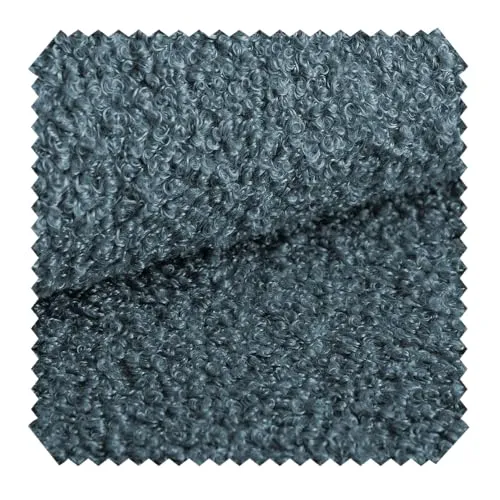 novely® CENTRO Kuschelweicher Bouclé-Stoff, voluminöser Möbelstoff, wasserabweisender und UV-beständiger Polsterstoff, Meterware 1 lfm | Farbe: 09 Blaugrau