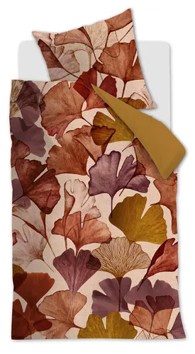 Beddinghouse Mako-Satin-Bettwäsche-Garnitur Sue - Terrakotta 135x200 cm - Bettwäsche-Set mit modernem Druck, aus atmungsaktiver Baumwolle, feuchtigkeitsregulierend und mit praktischem Reißverschluss. Ideal für einen komfortablen Schlaf.