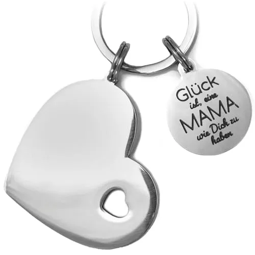 SONNBÄR Schlüsselanhänger aus Edelstahl Mutter Tochter Geschenk für Weihnachten Geburtstag Sohn Mama Anhänger Muttertag Beste Mama der Welt