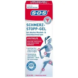 SOS Schmerz-Stopp-Gel 50 ml - Medikamente für Muskeln, Knochen & Gelenke – Schnelle Linderung von Muskelschmerzen mit Kalt-Warm-Wirkung und praktischem Massage-Applikator für eine saubere Anwendung.
