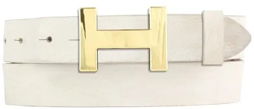 Damen-Gürtel HERMINE aus weichem Vollrindleder Vintage-Look 3 cm | Leder-Gürtel für Damen 30mm | Schmaler Ledergürtel Vintage für Damen 30mm | Gold glänzend | Mist 80cm