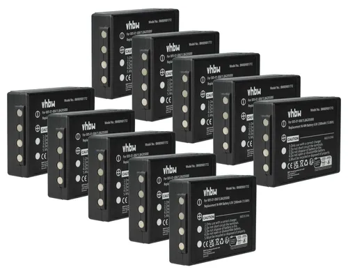 vhbw 10x Akku Ersatz für HBC BA225031, BA226030, BA225030, FuB05AA für Industrie-Funkfernsteuerung Fernbedienung (2300 mAh, 6 V, NiMH) - Schwarz