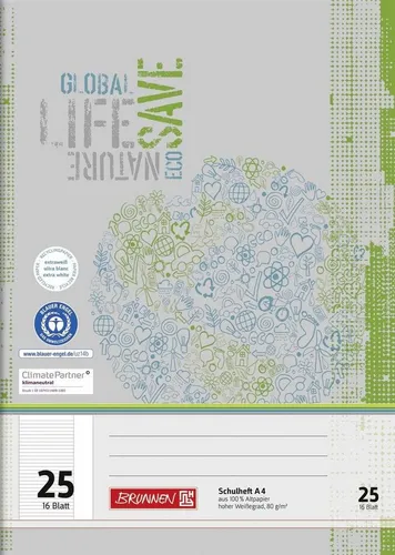 BRUNNEN Schulheft A4 Lin 25 16Bl RCP - Hochwertiges Schulheft im A4-Format mit 16 linierten Blättern. Ideal für Schule und Studium, sorgt für eine ordentliche und strukturierte Notizführung. Perfekt für den täglichen Einsatz! 25 Stück im praktischen Set erhältlich!','category':'Notizbücher & Notizblöcke