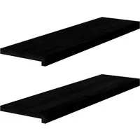 vidaXL Fensterbänke 2 Stk. Dunkelbraun 90x25x2 cm aus massivem Eichenholz - Gartenzäune: Hochwertige Fensterbänke aus robustem, unbehandeltem Eichenholz für individuelle Gestaltung und langlebige Nutzung.