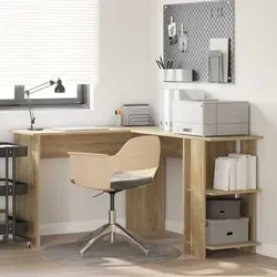 vidaXL Eckschreibtisch mit Stauraum Sonoma Eiche 140 x 113,5 x 75 cm
