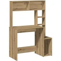 vidaXL Schreibtisch mit Regal Artisan-Eiche - Kinderschreibtisch aus robustem Holzwerkstoff, ideal für Ordnung und Sauberkeit mit viel Stauraum und pflegeleichter Oberfläche. Perfekt für Arbeitszimmer, Schlafzimmer oder Büro.