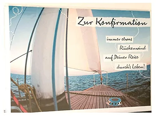 Boss & Co Konfirmationskarte Zur Konfirmation immer etwas Rückenwind auf Deiner Reise durch´s Leben! - 2 Stück