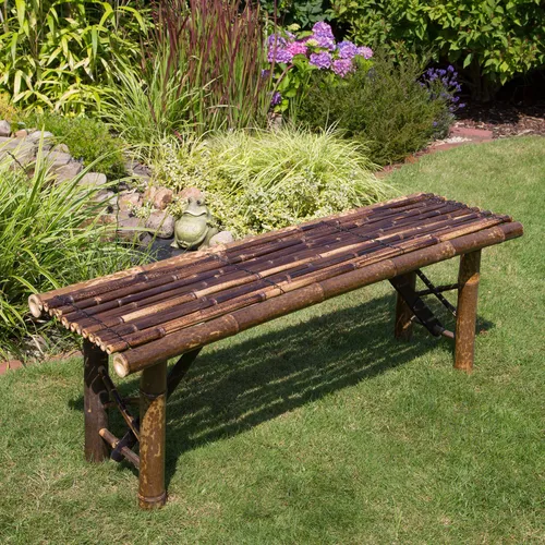 Homestyle4u 1032 Gartenbank aus Bambus, 120 cm - Wetterfeste Holzbank aus natürlichem Bambus, ideal für Garten oder Balkon. Praktisch zusammenklappbar und vielseitig nutzbar, sorgt sie für gemütliche Sitzgelegenheiten drinnen und draußen.