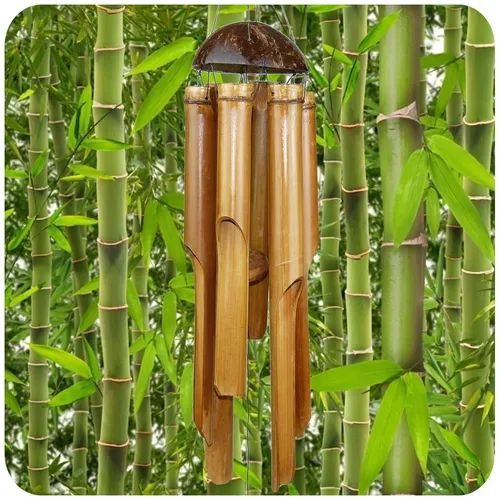 SIMANDRA Windspiel Feng Shui – 40 cm Klangspiel aus Bambus