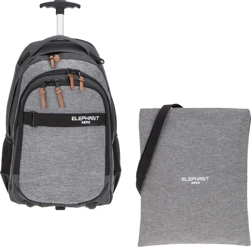 Trolley Rucksack 2 Teile Set Elephant Hero Signature Schultrolley Schulranzen Trolly Turnbeutel 12774 tt Two Tone Grau