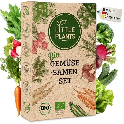 Bio Gemüsesamen Set - 12 Sorten Gemüse Samen, Saatgut für Garten Balkon Hochbeet und mehr - Pflanzensamen Set