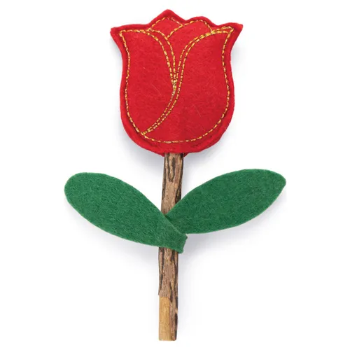 Beeztees Catnip + Matatabi Rose rot-braun 12cm für Katzen Spielzeug