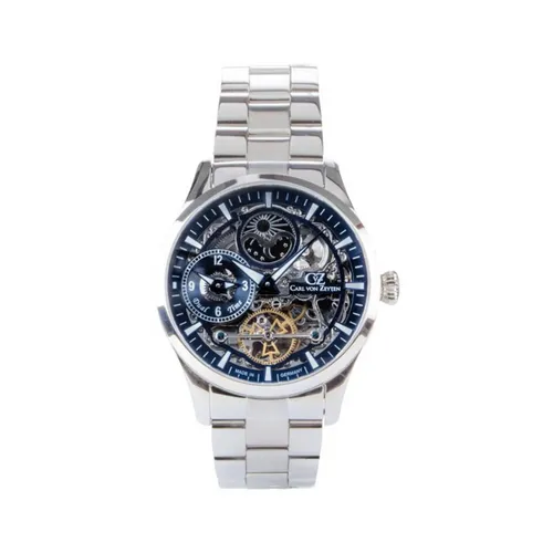 Carl von Zeyten CVZ0063BLMS Freiburg Automatikuhr - Herrenuhr mit 2 Zeitzonen und Saphirglas, ideal für Vielreisende und stilbewusste Männer.