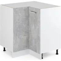 Vicco Eckunterschrank R-Line Küchen Eckschrank Beton/Weiß 76 cm ohne Arbeitsplatte