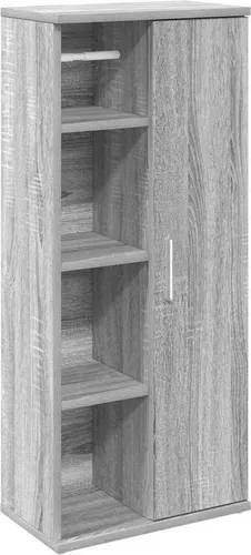 vidaXL Badezimmerschrank mit Rollenhalter Grau Sonoma 39x22x90 cm